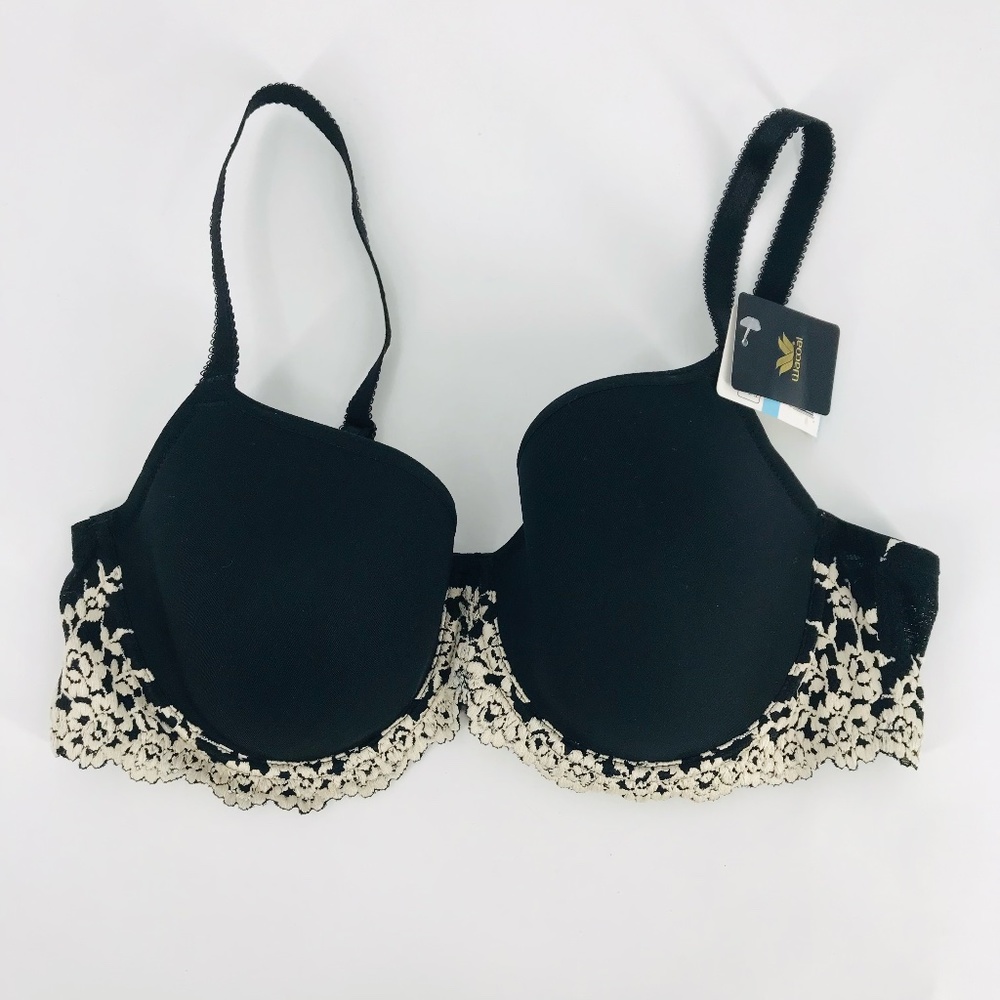 Wacoal Embrace Lace Bra Black Cream Size 40C